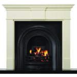 White with Stovax Matt Black Decorative Arched Insert White with Stovax Matt Black Decorative Arched Insert