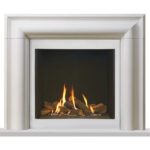 Natural Limestone Mantel with Gazco Black Reeded Riva2 800 Natural Limestone Mantel with Gazco Black Reeded Riva2 800