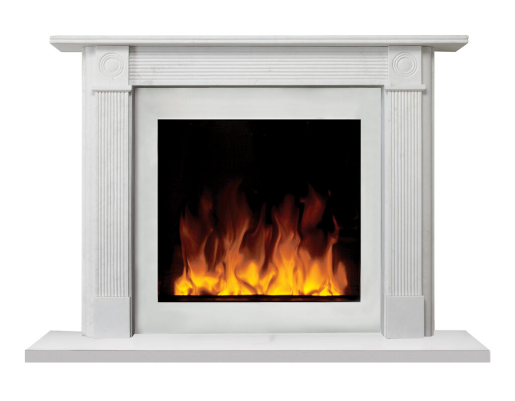 Limestone Mantel with Gazco Riva2 Electric 70