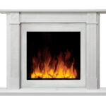 Limestone Mantel with Gazco Riva2 Electric 70 Limestone Mantel with Gazco Riva2 Electric 70