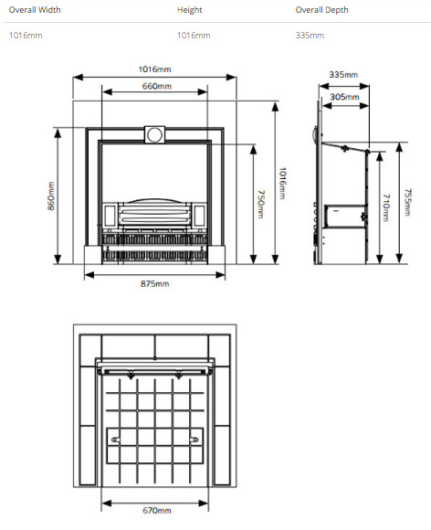 Knightsbridge Fireplace Insert DIMS