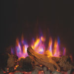 Vogue Midi Electric with Log & Pebble fuel effects Close.