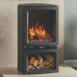 Vogue Midi Midline Electric with Log & Pebble fuel effects.