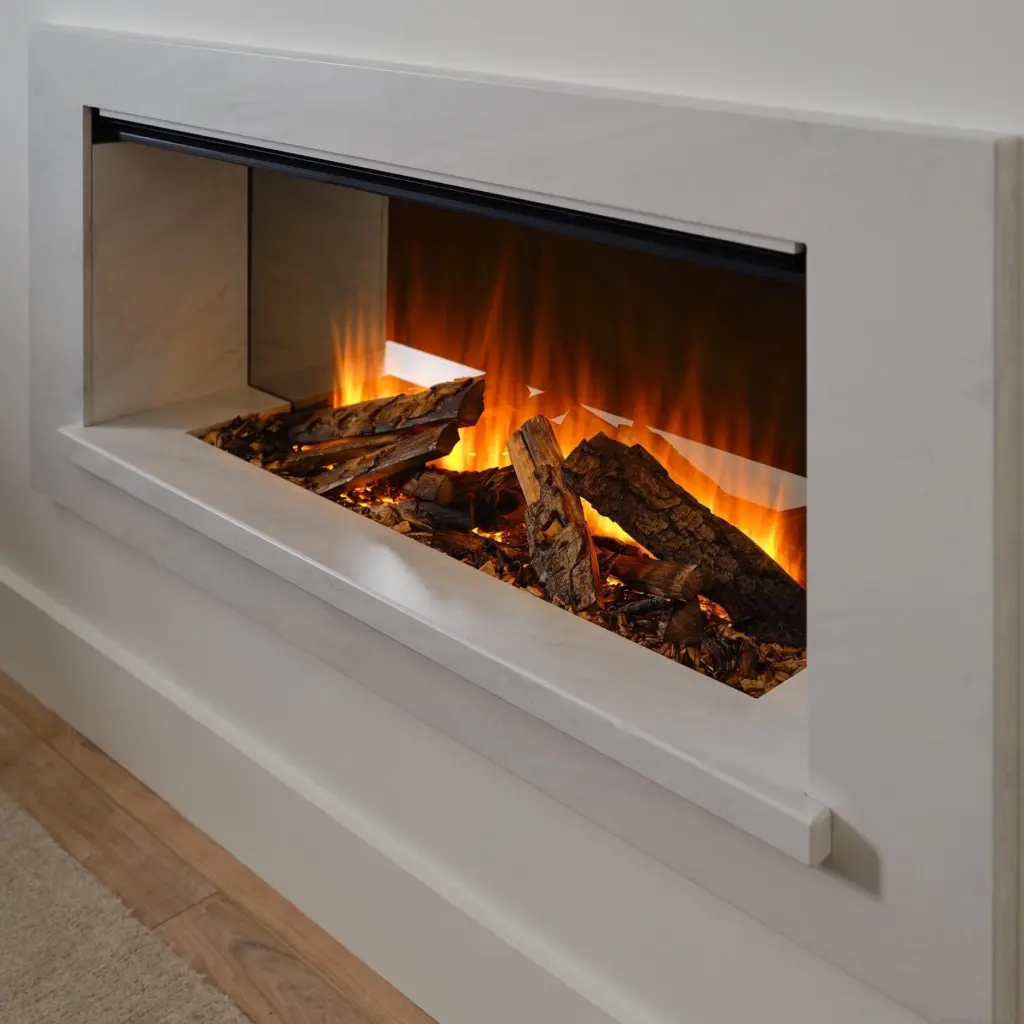 British Fires Holbury 1200 Electric Fire Suite White