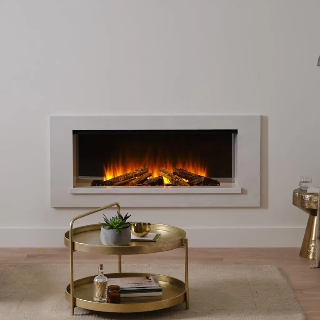 British Fires Holbury 1200 Electric Fire Suite White