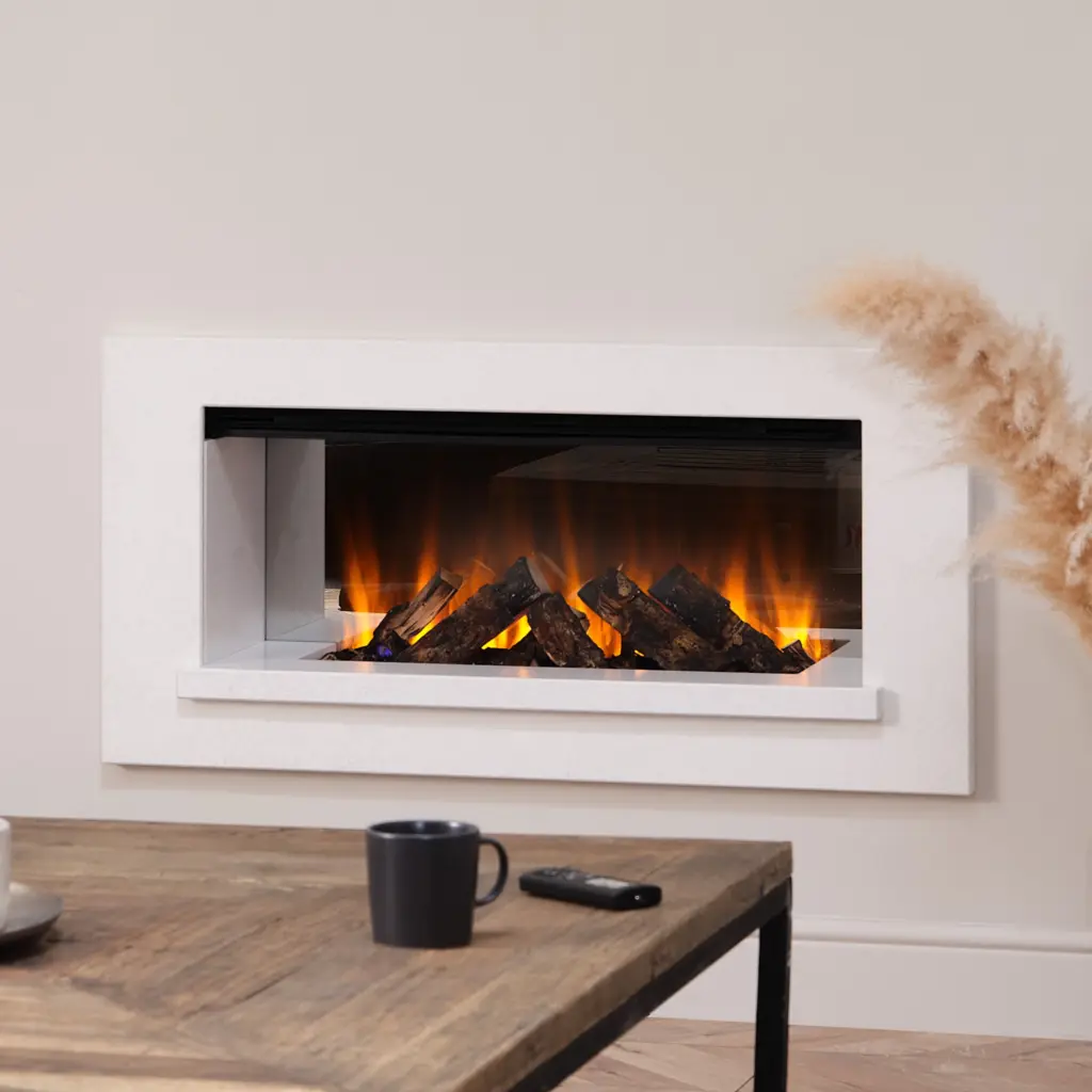 British Fires Holbury 870 Electric Fire Suite White