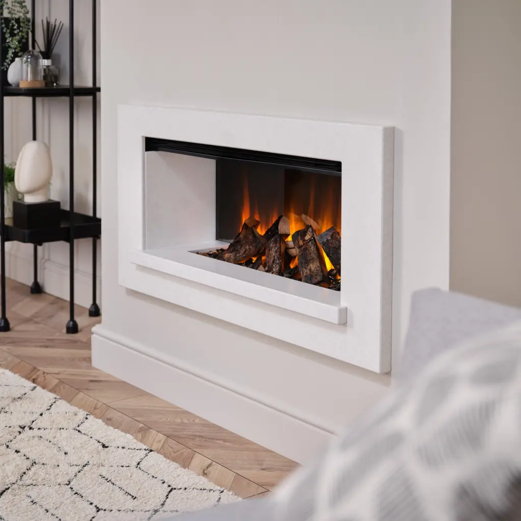 British Fires Holbury 870 Electric Fire Suite White