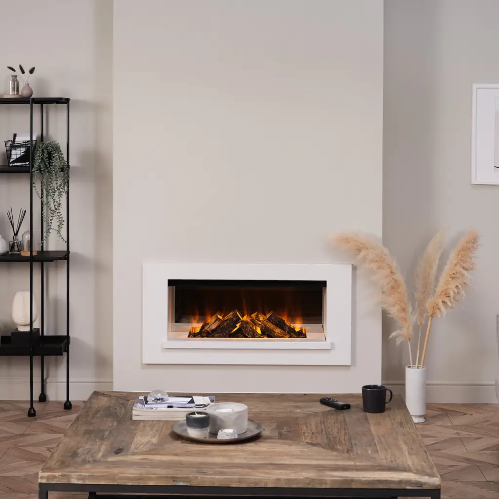 British Fires Holbury 870 Electric Fire Suite White