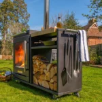 BBQube Outdoor Wood Burning Grill & Heater - Log Store