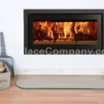 Inset Stove 12mm Clear Glass Hearth - Curved Corners