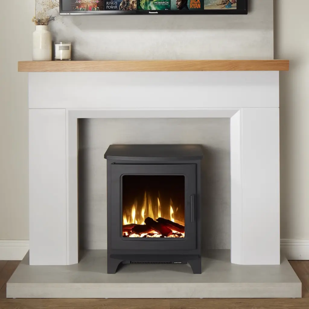 Firetti Fires Milan Electric Stove in a fireplace