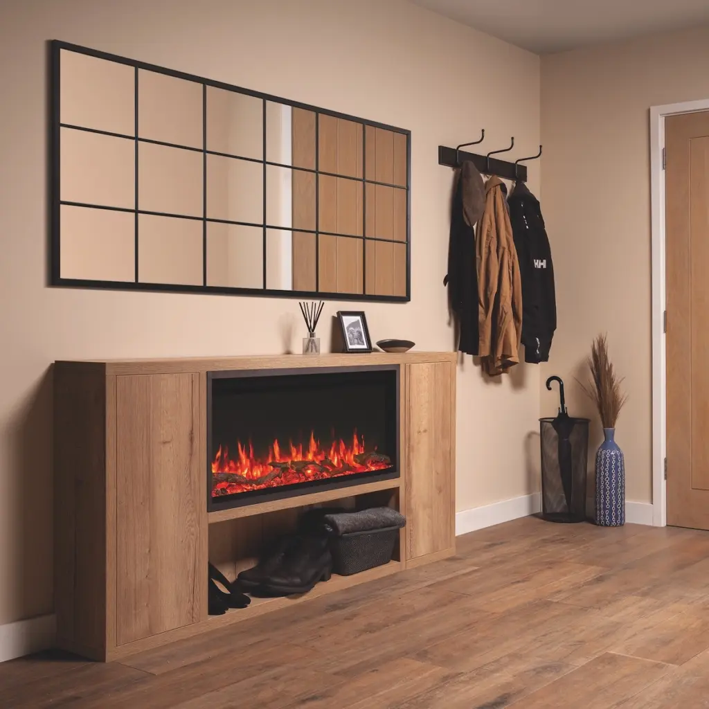FireFX Atmos 105R in a oak effect Venezia Suite