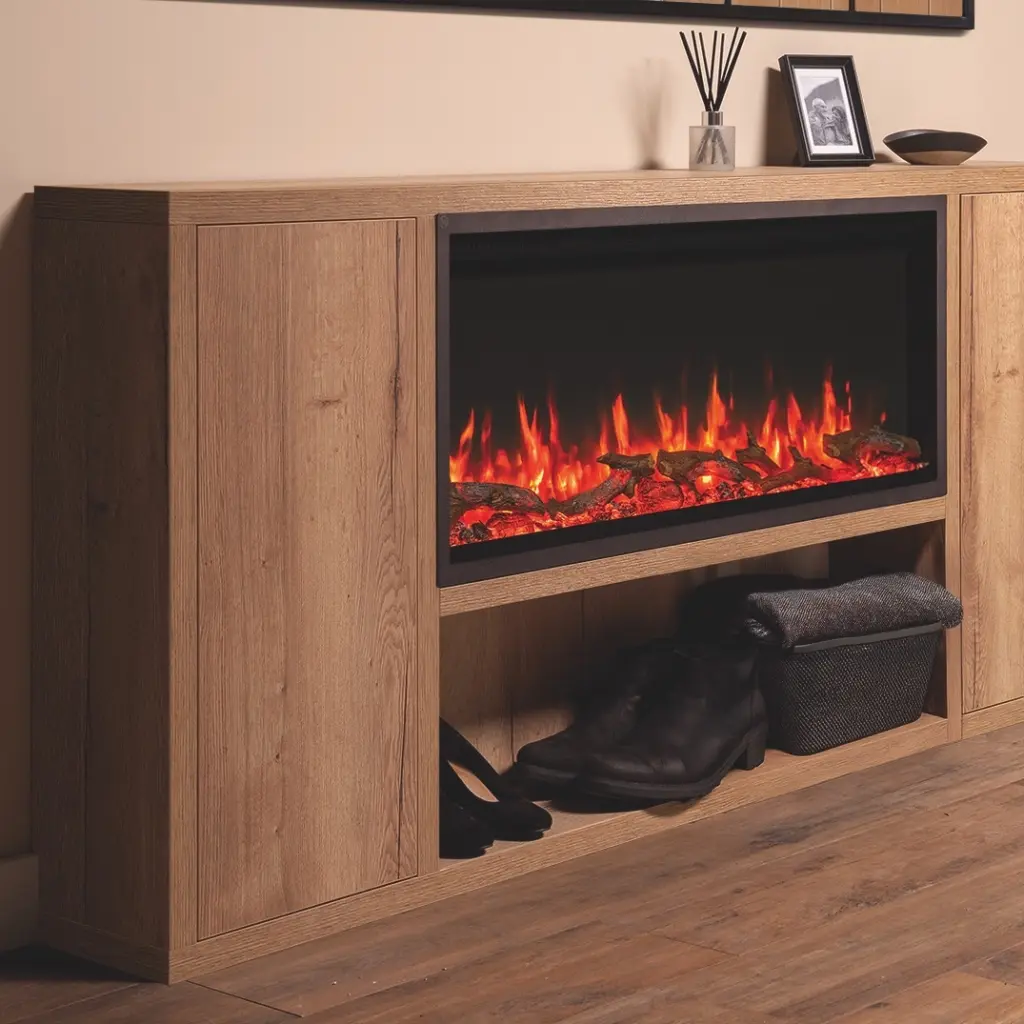 FireFX Atmos 105R in a oak effect Venezia Suite.