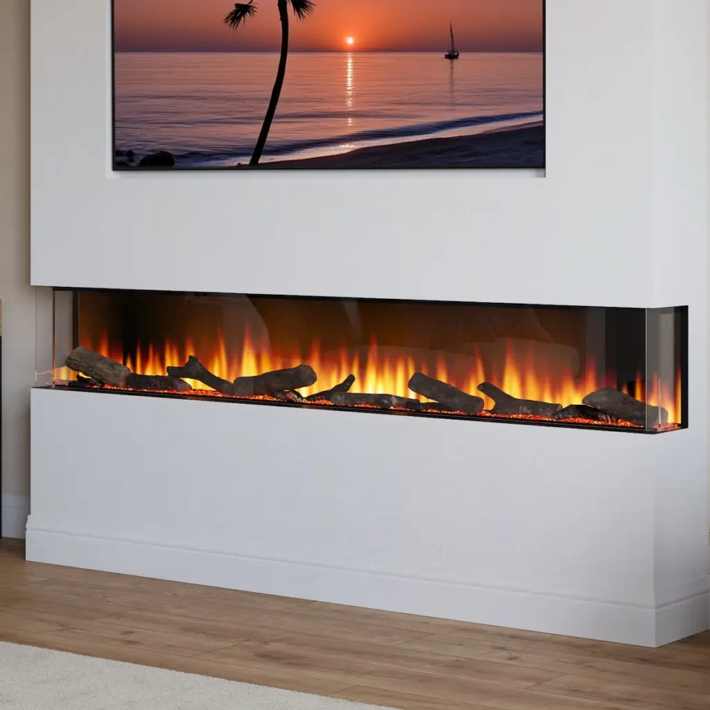 Focal Point Eccentra_Three-sided Media Wall Fire