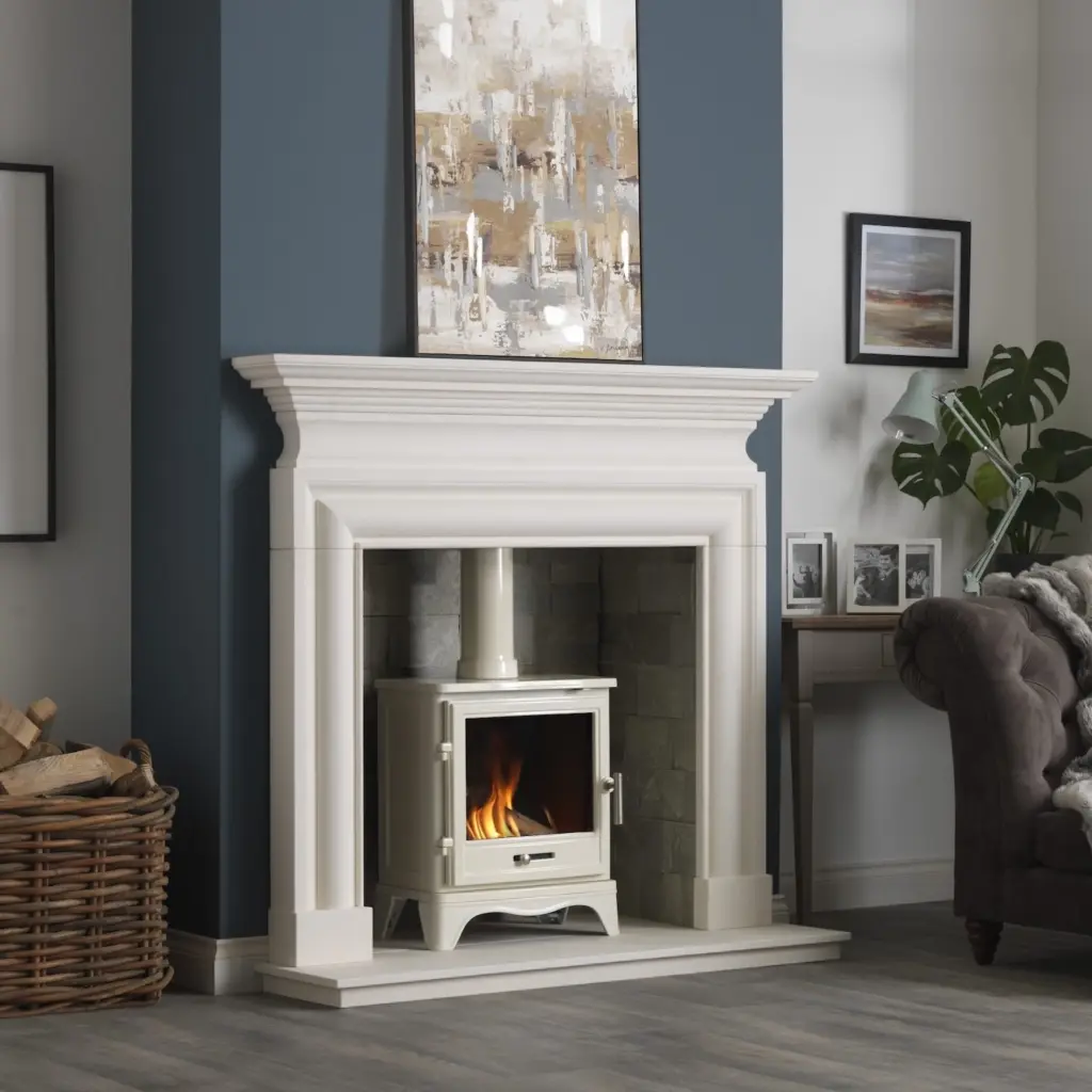 Penman Avellino Limestone Fireplace