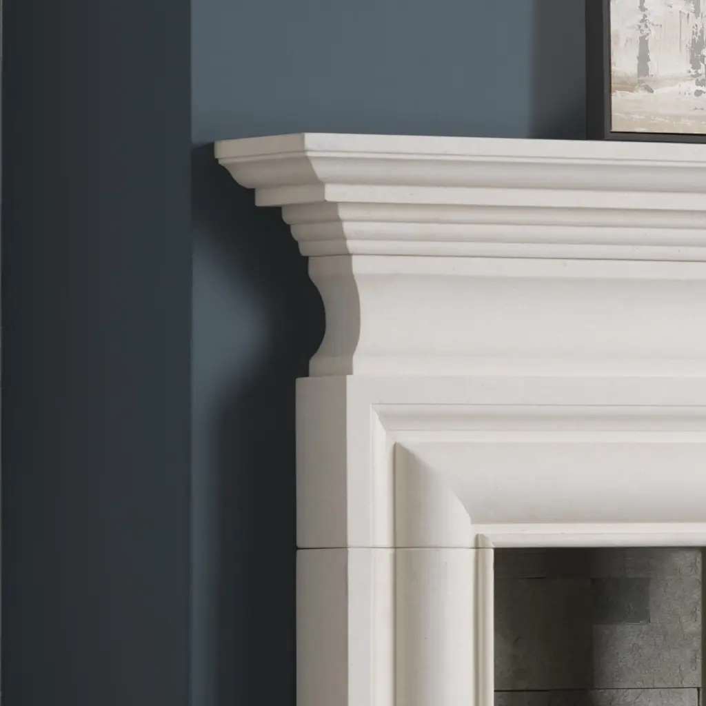 Penman Avellino Limestone Fireplace Surround Detail