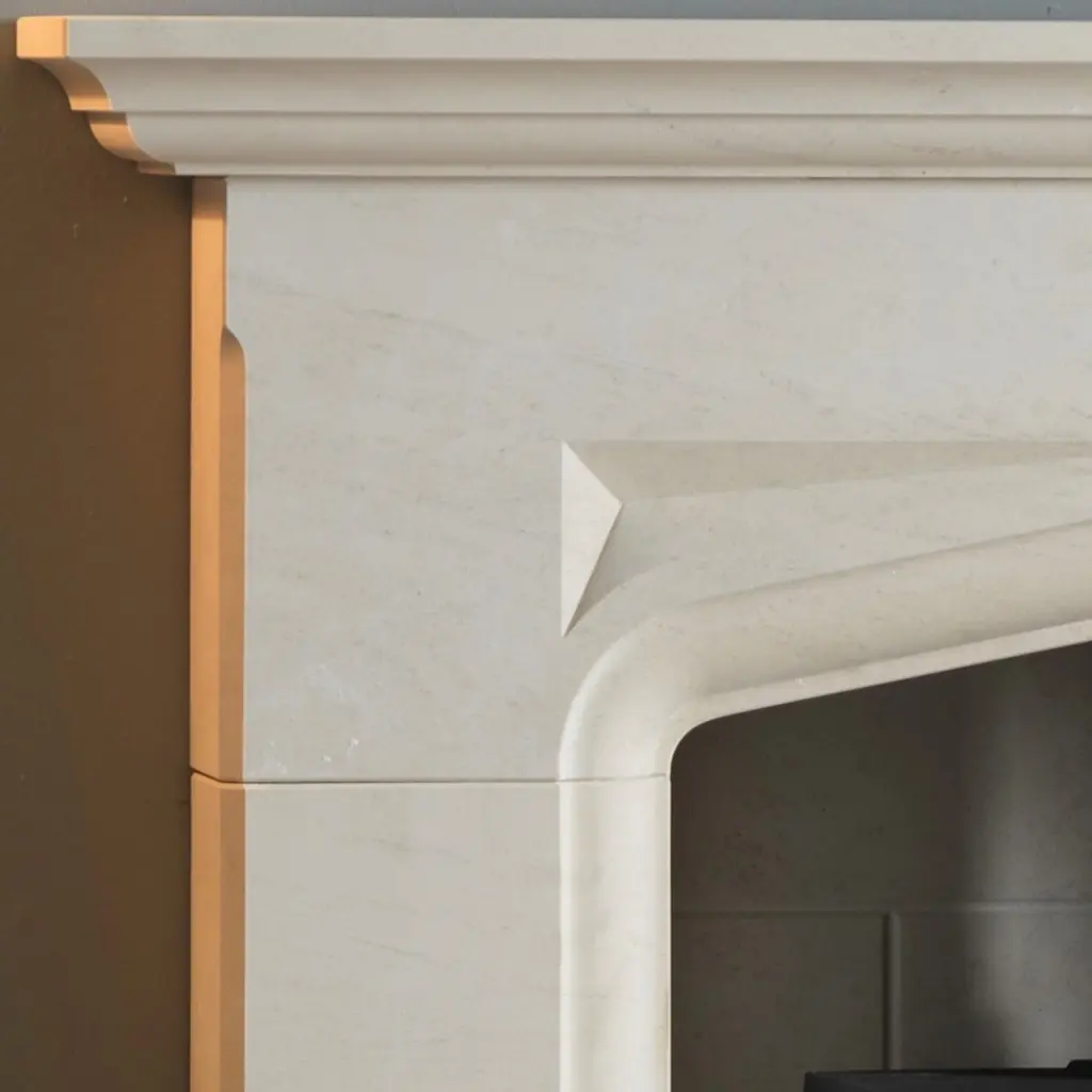 Penman Delamere Limestone Fireplace Detail Close Up