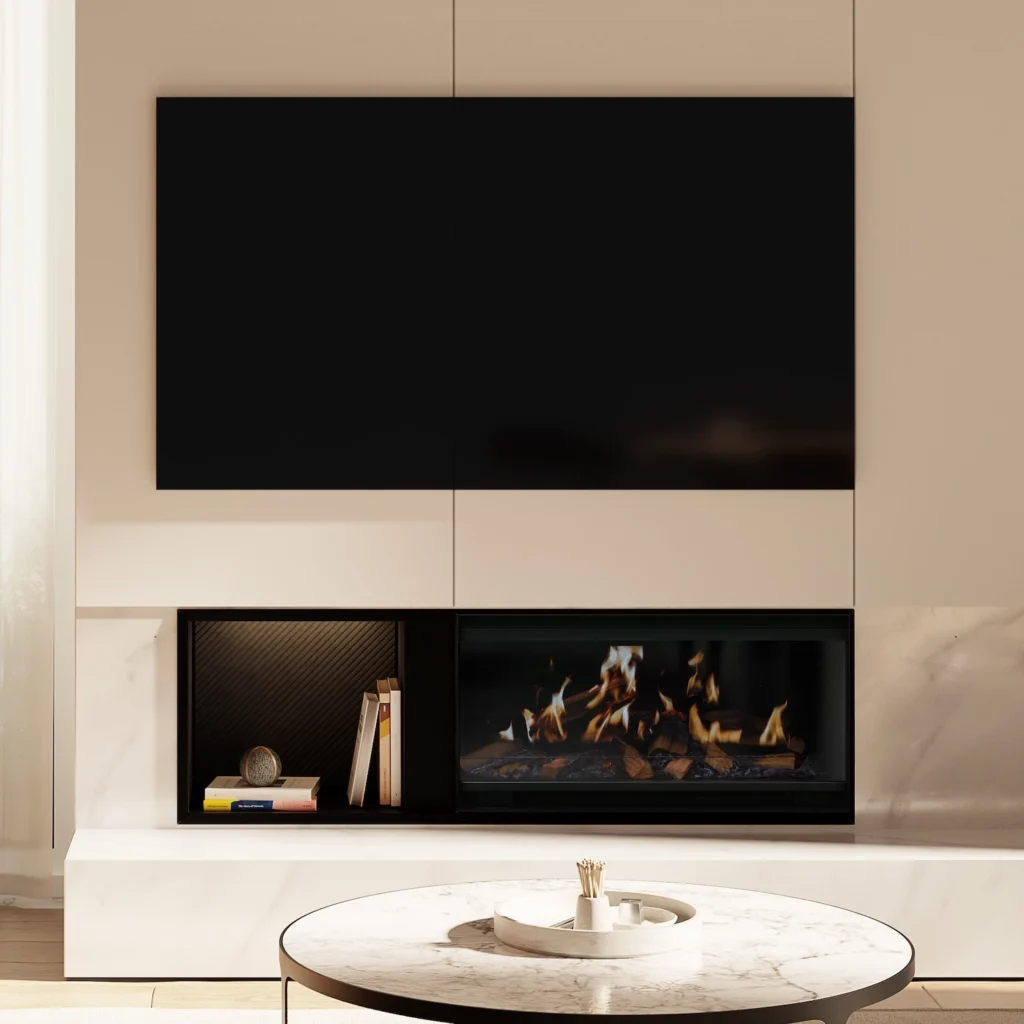 Escea LE800 Holographic Electric Fire Media Wall